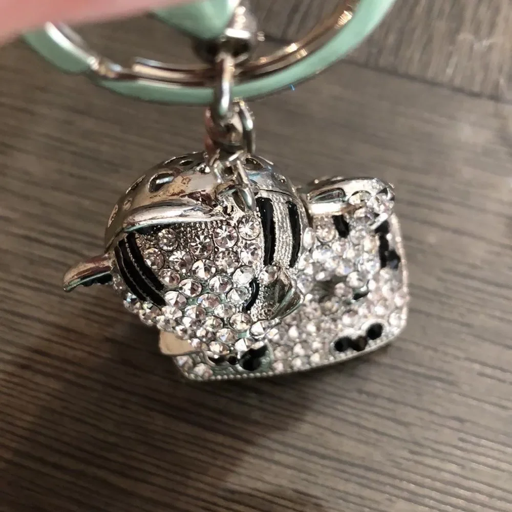 TINKSKY Rhinestone Kitty Cat Key Chain / Bag Charm